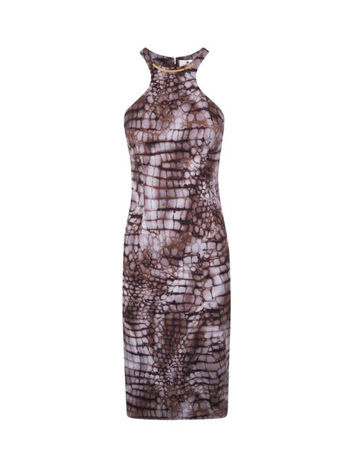 ANIMAL-PRINT MIDI DRESS ELISABETTA FRANCHI | AB89161E2644 cacao